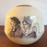 Ball vase in enamelled earthenware Cazalas signed design 30s - 40s
