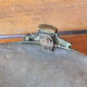 Antique mirror glass centerpiece in bronze and mirror glass
