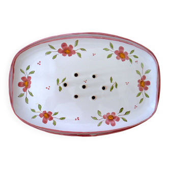 Earthenware asparagus dish with floral decoration