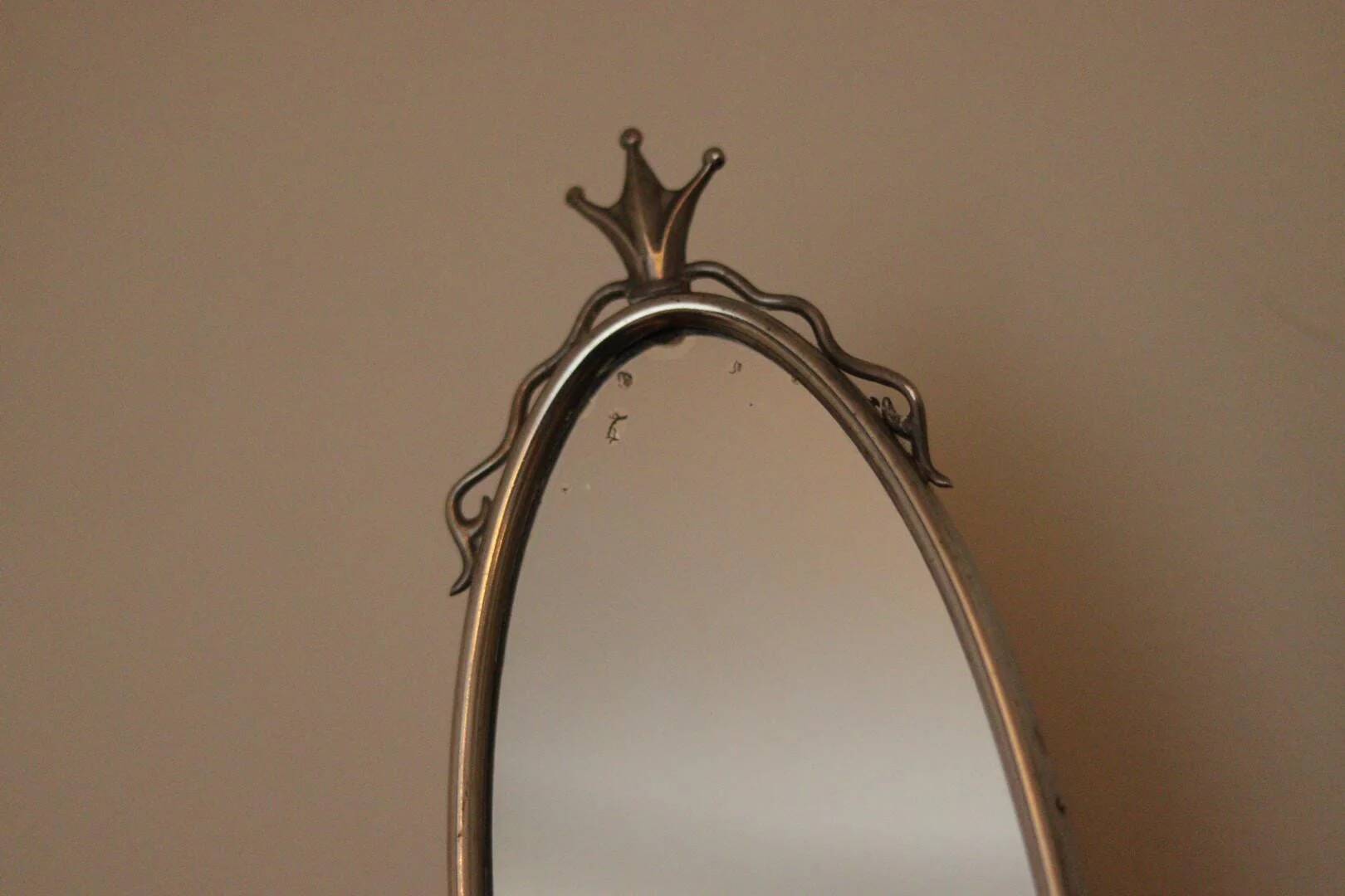 Pair of vintage mirror sconces in pewter by Svenskt Tenn