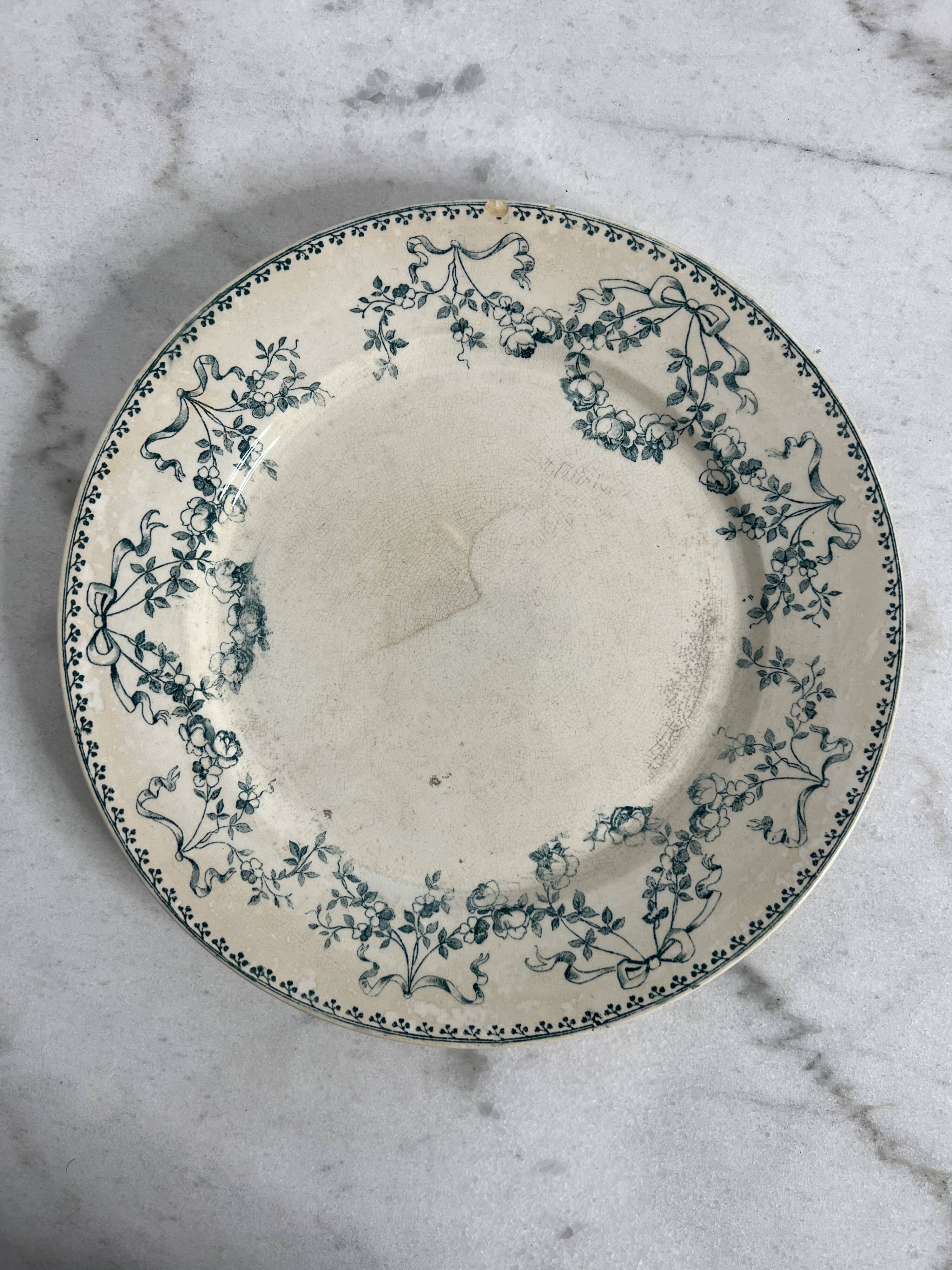Set of 9 Terre de Fer flat plates - Sarreguemines U&C Mozart