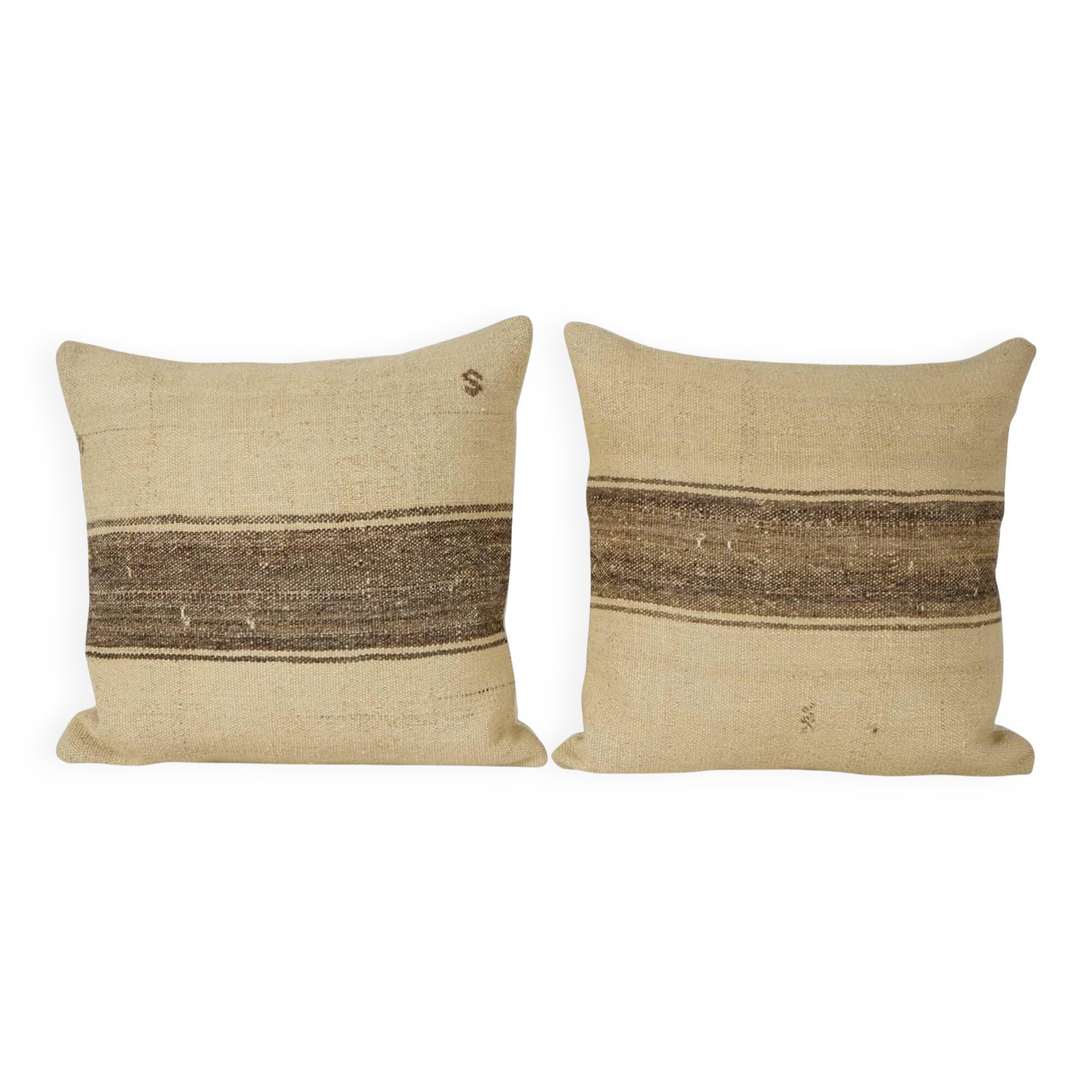 Set of 2 vintage kilim cushion covers 58x58 cm