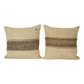 Lot de 2 housses de coussin kilim vintage 58x58 cm