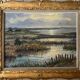 HSP painting, early 20th century, "Camargue Landscape" signed Jordyan + frame