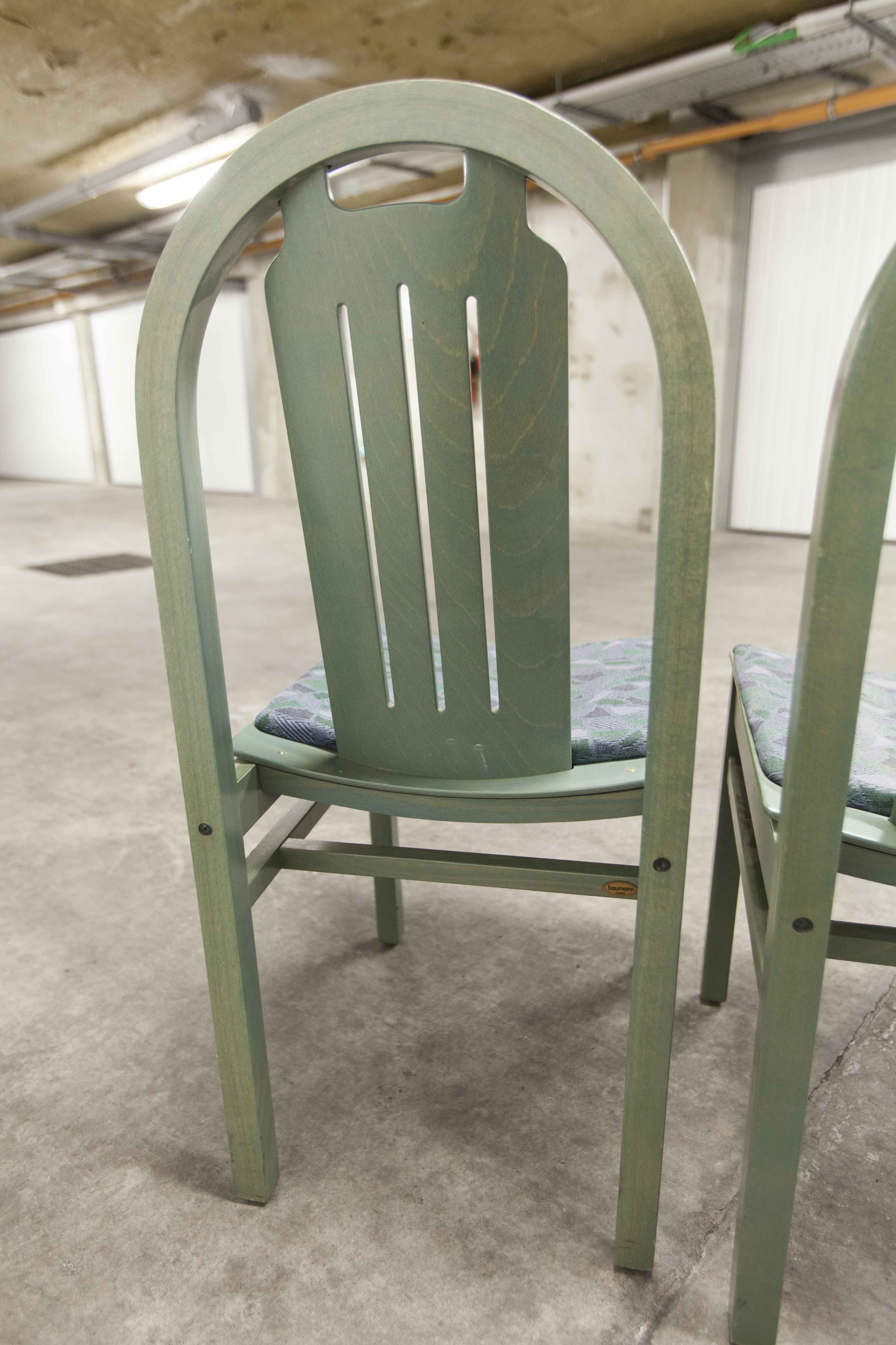 3 Baumann Argos chairs green 1990