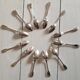 12 small silver metal spoons Christofle mesh model