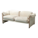 Vintage 2-seater sofa in beige and brown fabric, 1970s modernist