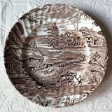 6 Ridgway "Hayride" brown and white dessert plates, Staffordshire Iron