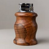 Brown Wood Vintage Lighter with Curved Italian Design, 1960s Table Accessory - Refined Gift