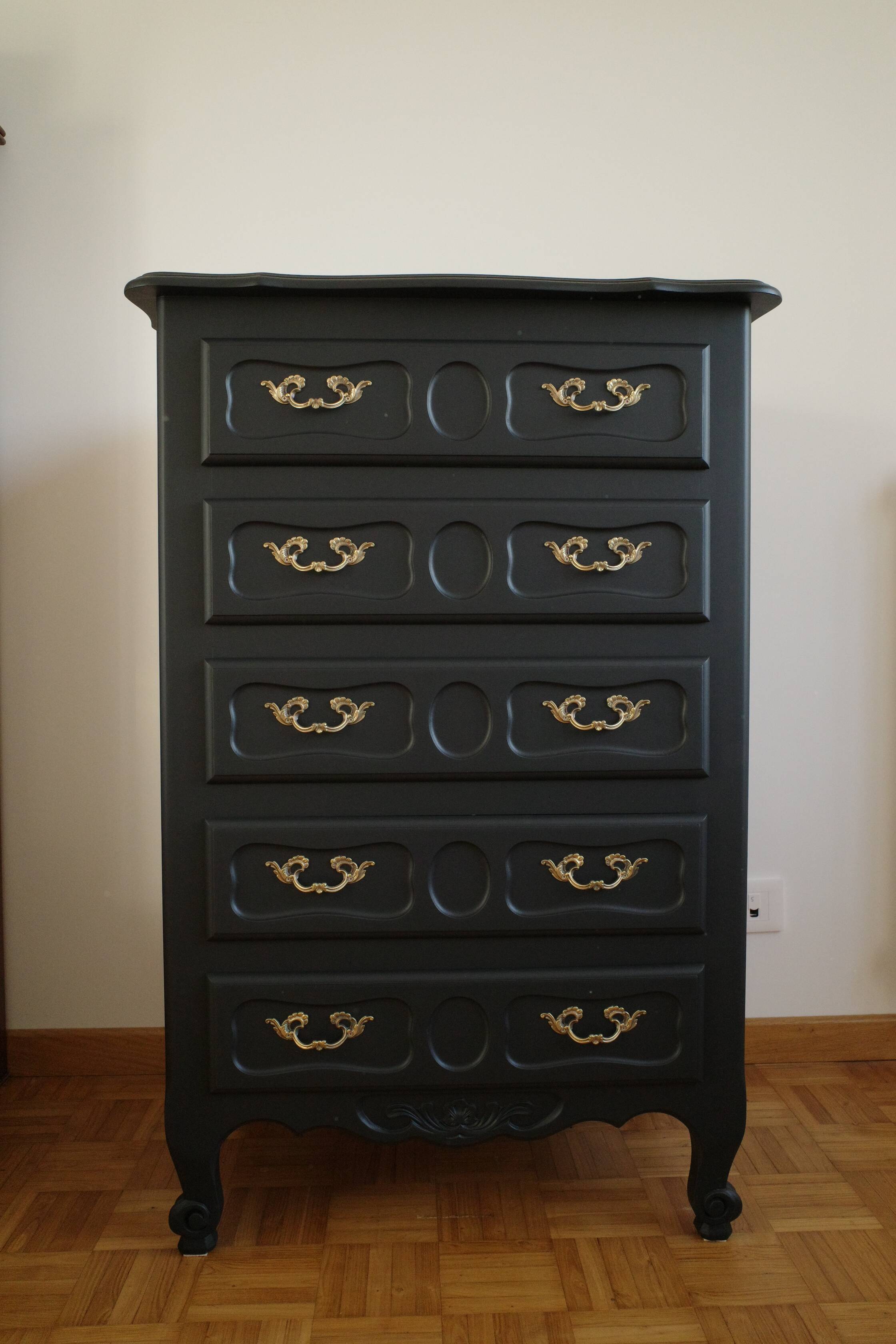 Vintage black chiffonier