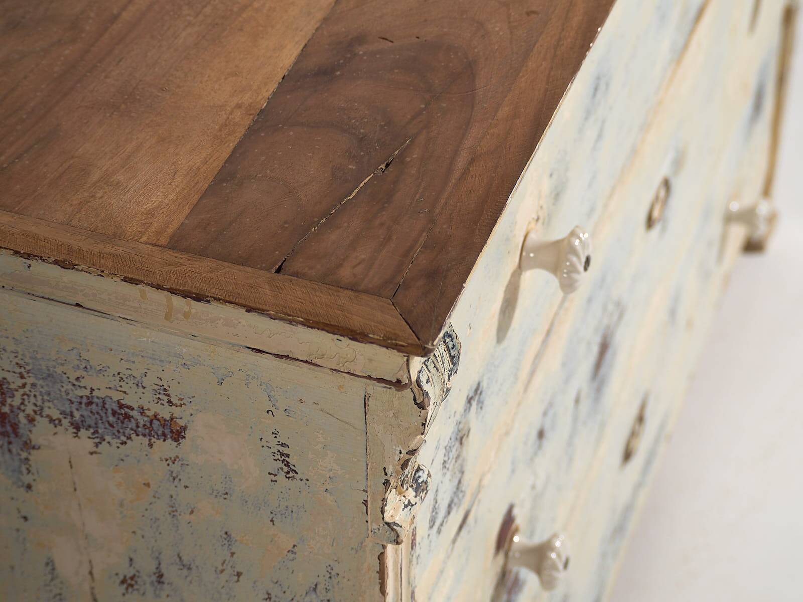 Antique chest of drawers with blue patina (c.1920) #17