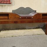 Cozy set and Art Deco bed in solid walnut