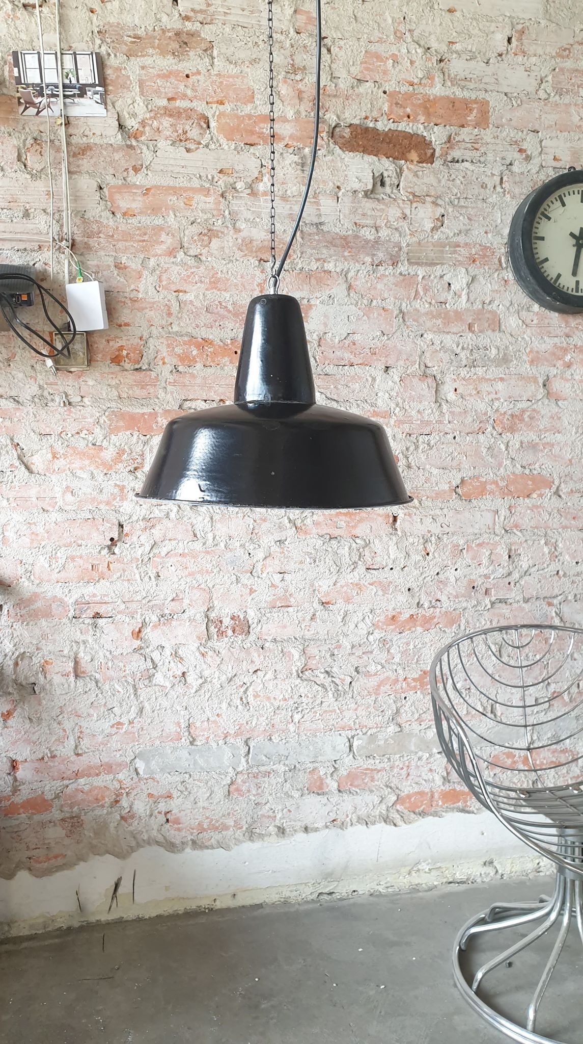 Industrial factory ceiling lamp from Wikasy A23, 1950s
