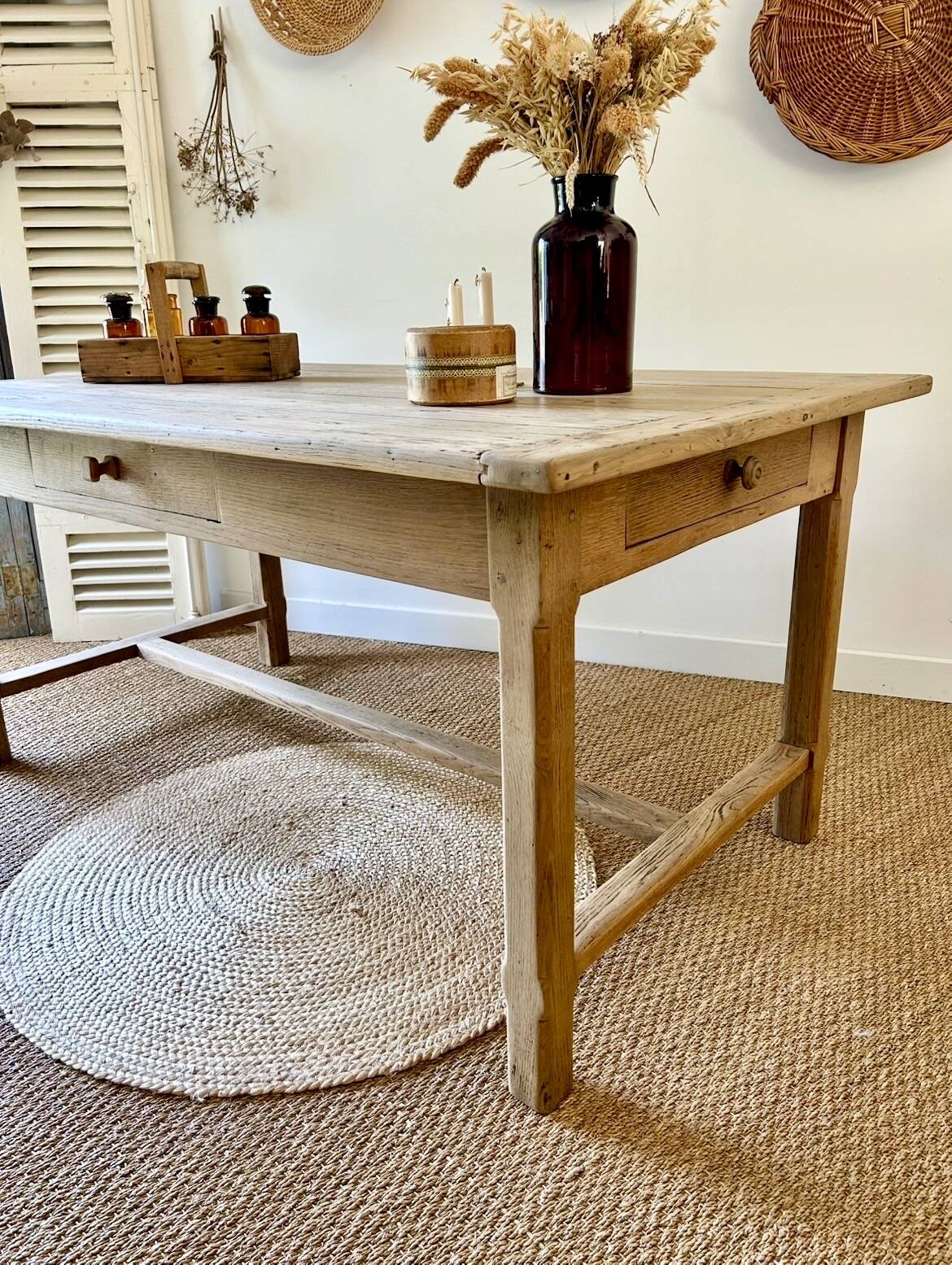 Table de ferme en chêne