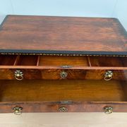 Biedermeier Chest in Walnut Veneer, Cherry, Gold Leaf & Brass, Austria, 1815
