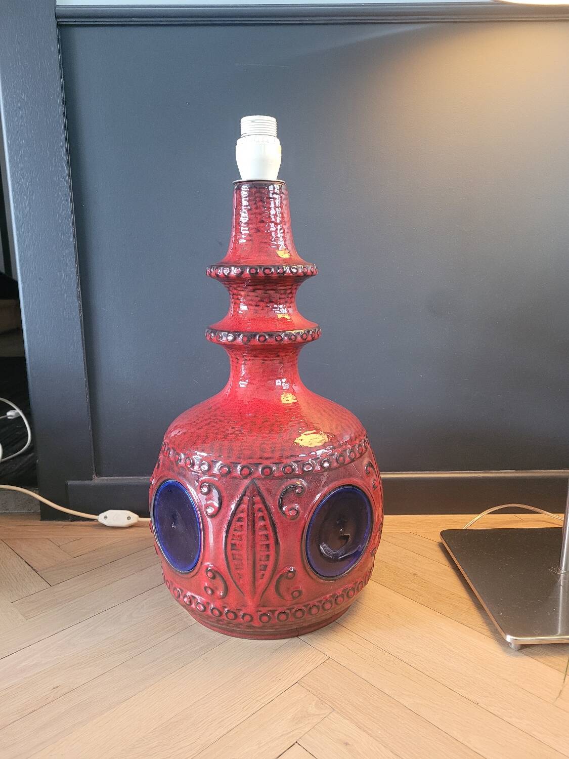 Large lamp base West Germany double lighting