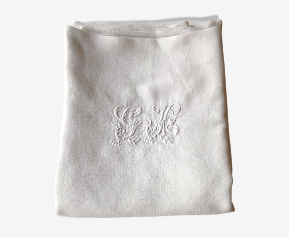Nappe ancienne en damassé