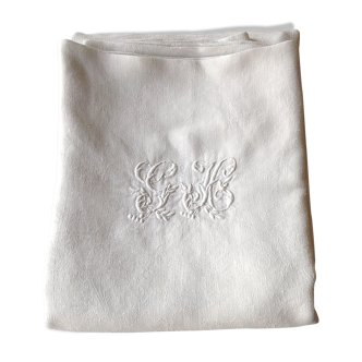 Old tablecloth in damask