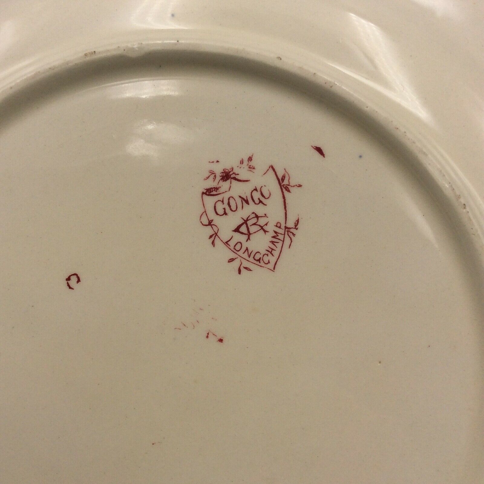 2 ancient plates longchamp congo ostrichs antique french plate ostrich