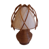 Rattan bedside lamp