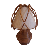 Rattan bedside lamp