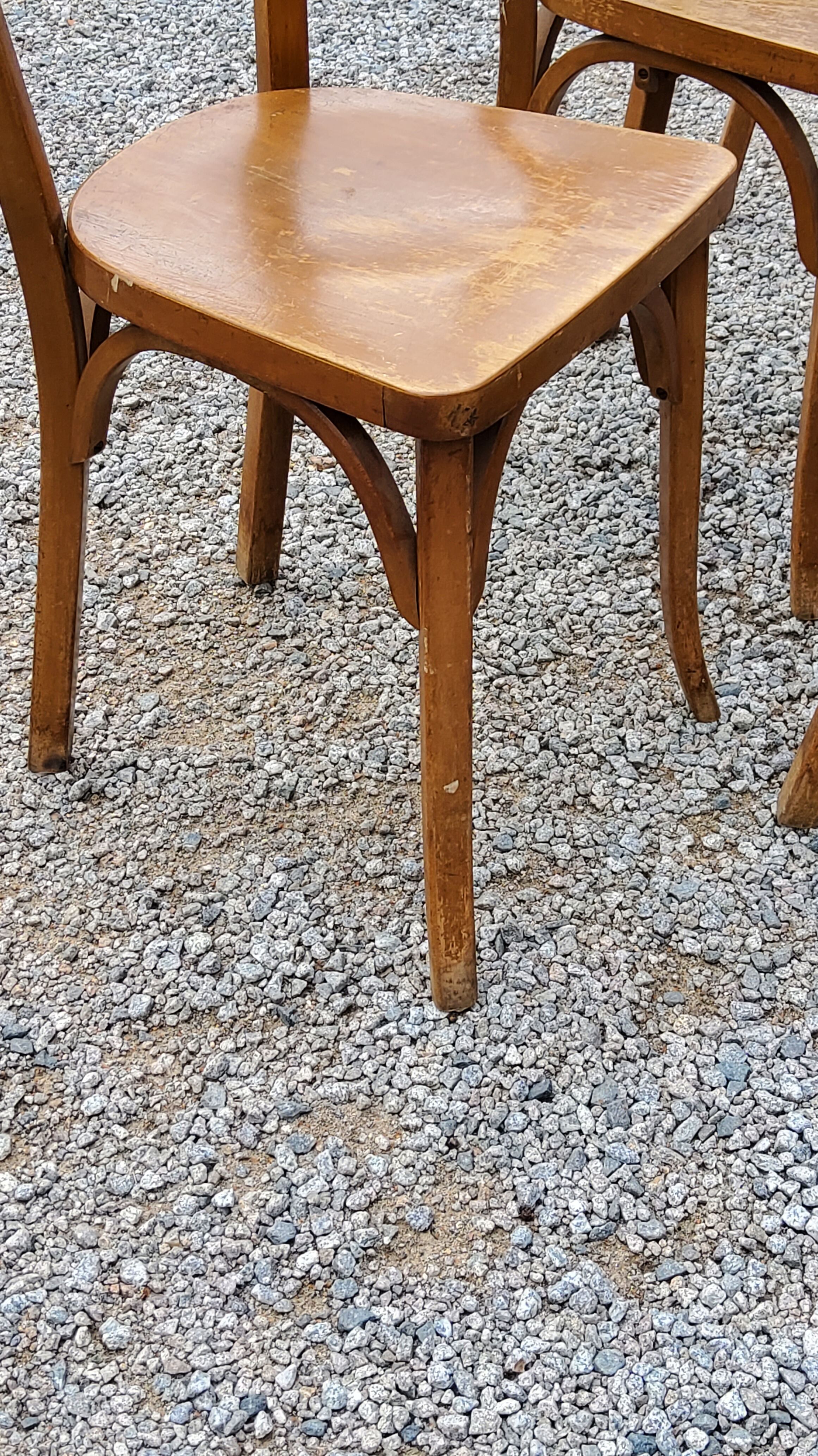 Set of 6 Baumann bistro chairs from the 50s stamp with iron