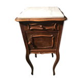 Walnut and marble bedside table