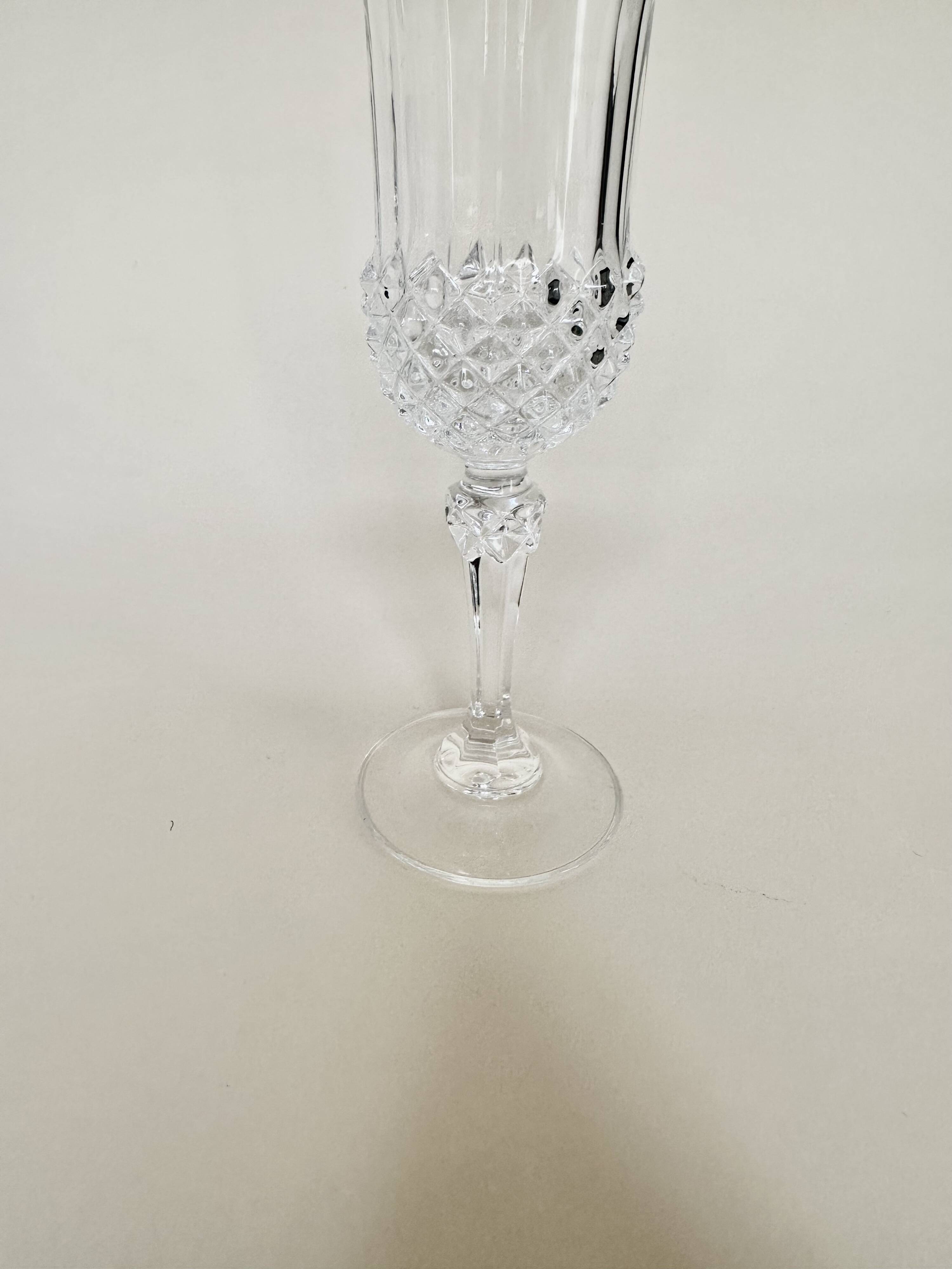 Set of 5 Cristal d'Arques champagne flutes