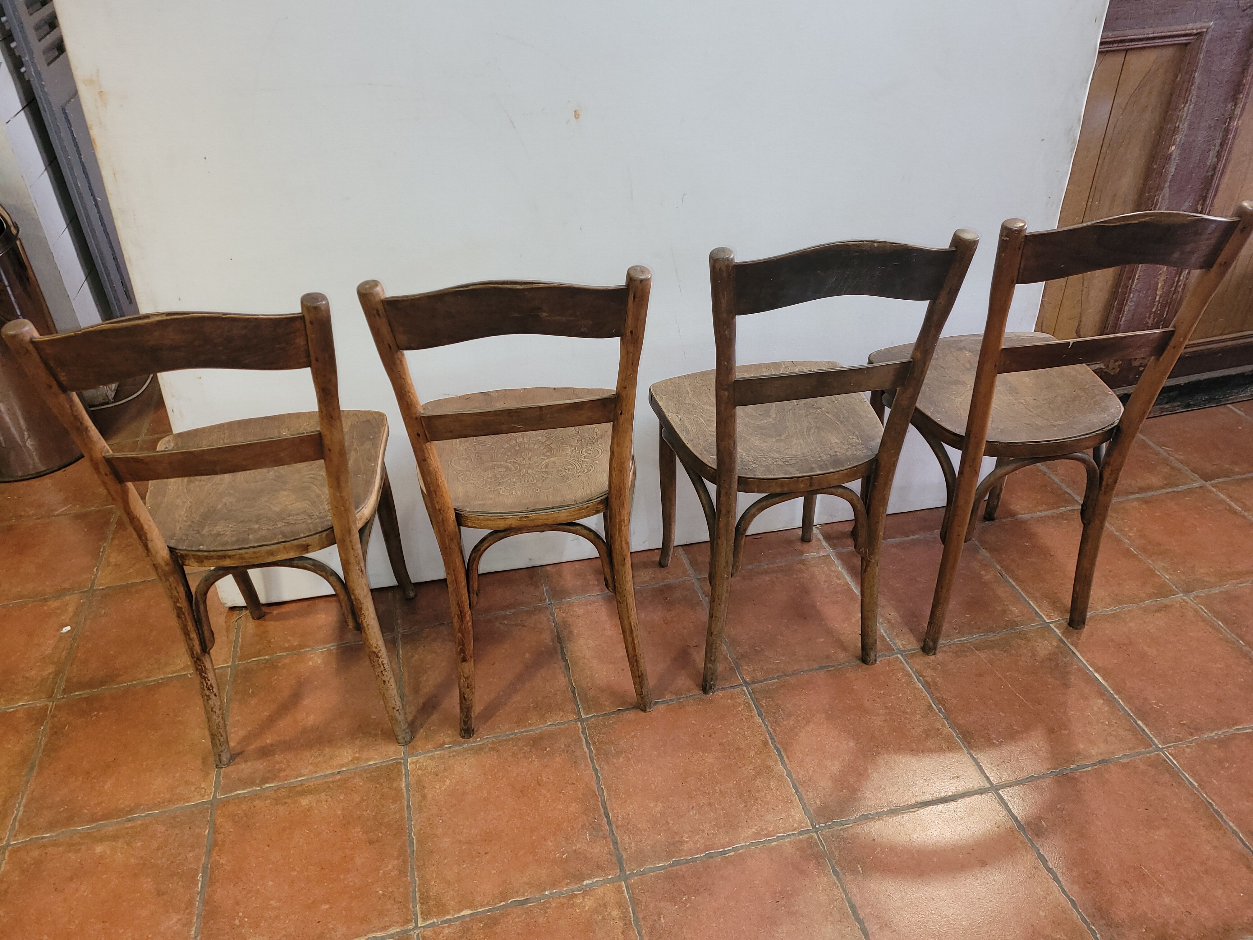 4 antique bistro chairs