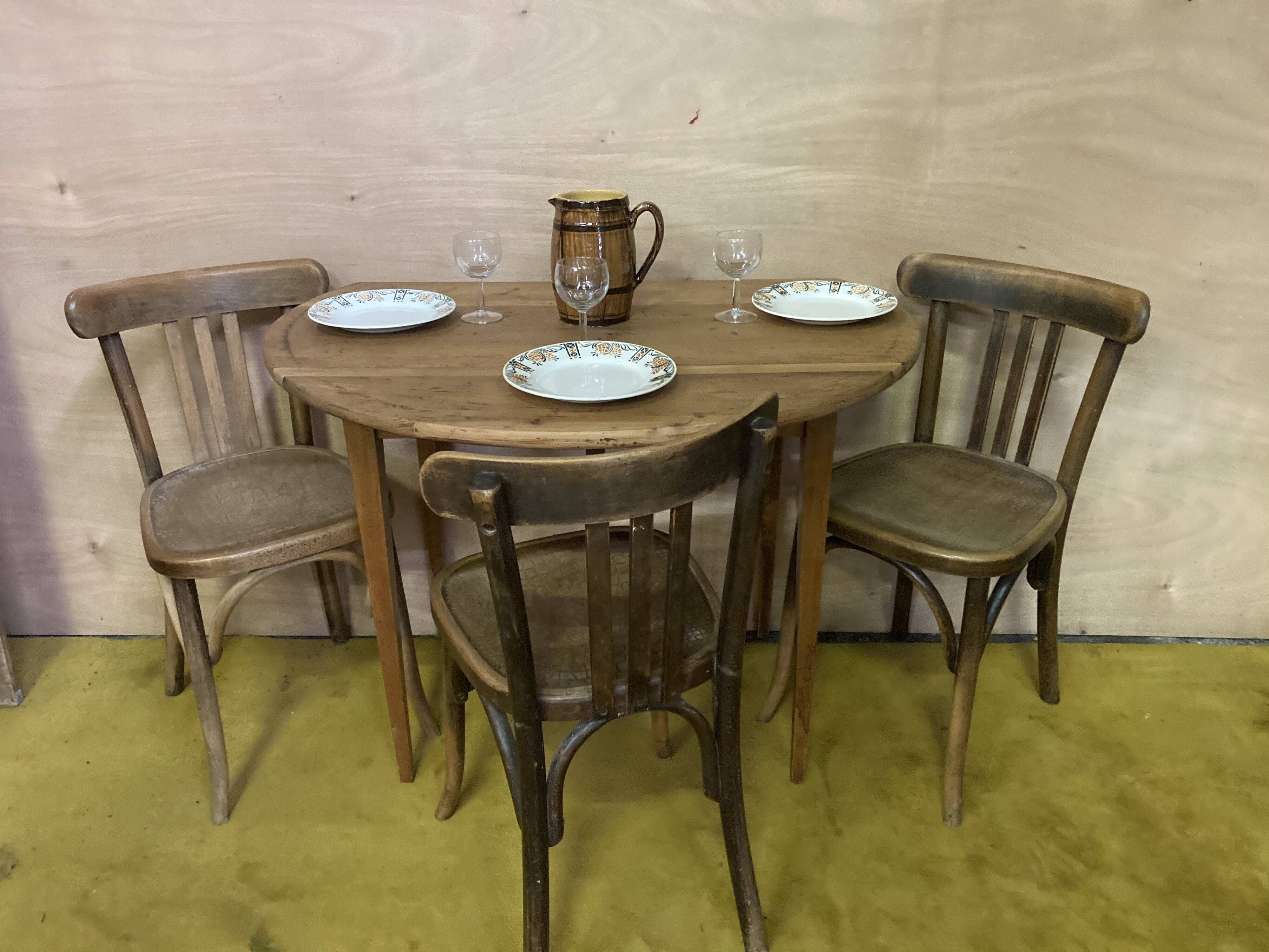 3 chairs bistro Fishel early 20th.