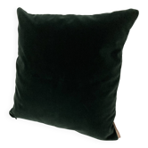 Forest green velvet cushion