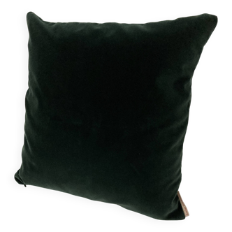 Forest green velvet cushion