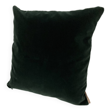 Forest green velvet cushion