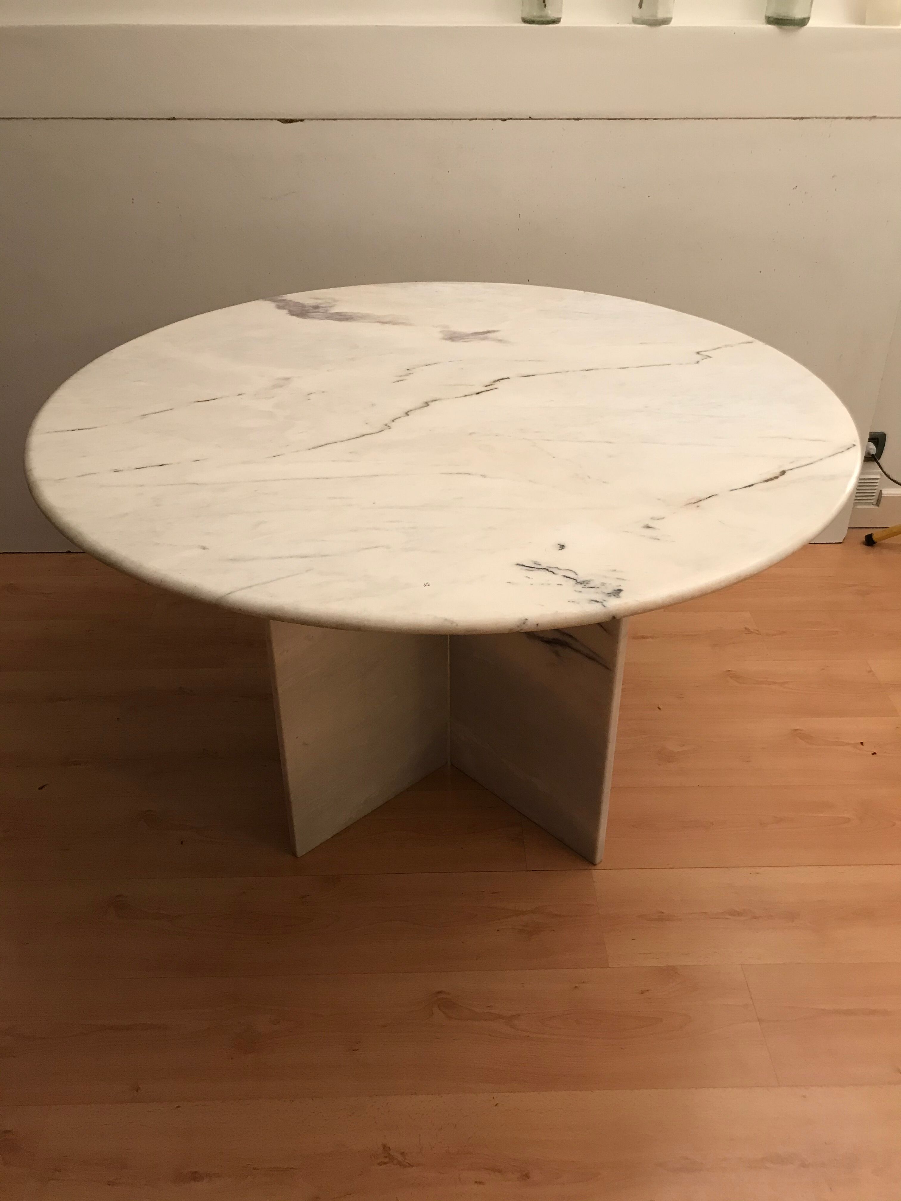 White marble dining table
