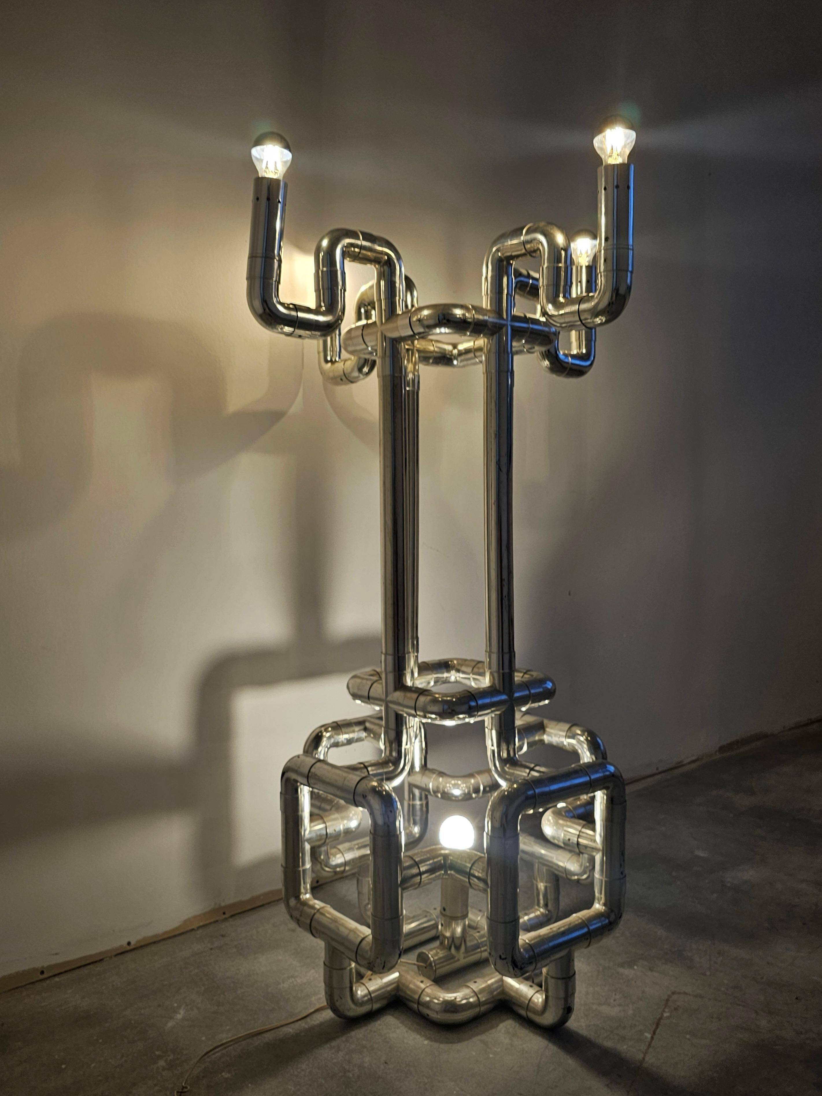 Sculptural floor lamp Space Age Rombo by Gaetano Missaglia