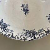 Boulenger blue ironstone salad bowl with Floréal pattern