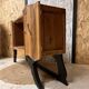 Vintage Art Deco buffet Isidore, solid wood, 2 doors and mirror.
