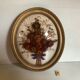 Old oval domed glass frame natural dried flowers