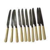 Set of 10 dessert knives or silver cheese from Boulenger.