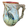 Majolica pitcher depicting a heron, 1900