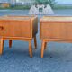 Set of 2 Danish oak bedside tables, 1940s