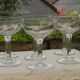 Set of 6 antique glass champagne glasses.