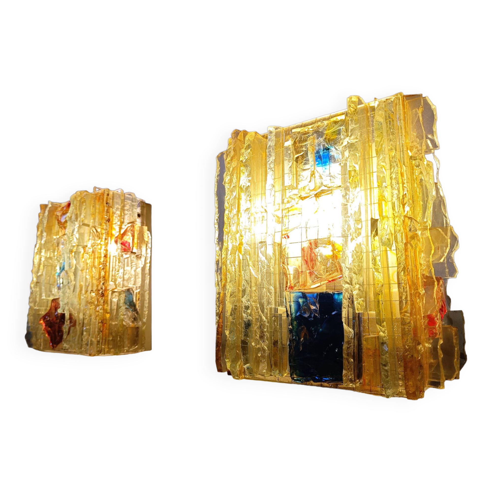 Vintage glass wall lamp by W. van Oyen for Raak, 1960s