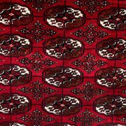 Antique Turkmen Tekke main carpet, 302x245 cm Turkoman Bokhara red black 2504