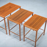 Mid-cenury teak nesting tables by Kai Winding for Poul Jeppesens