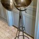 Atypical industrial furniture riveted sphere
