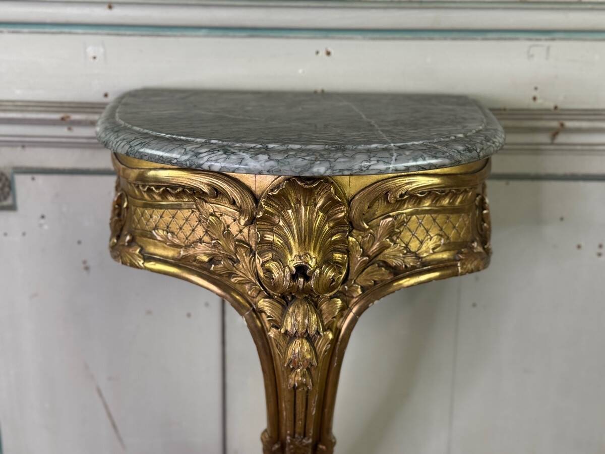Console D’entre-deux, Bois Sculpté Et Doré De Style Louis XV, Vers 1900, Ma
