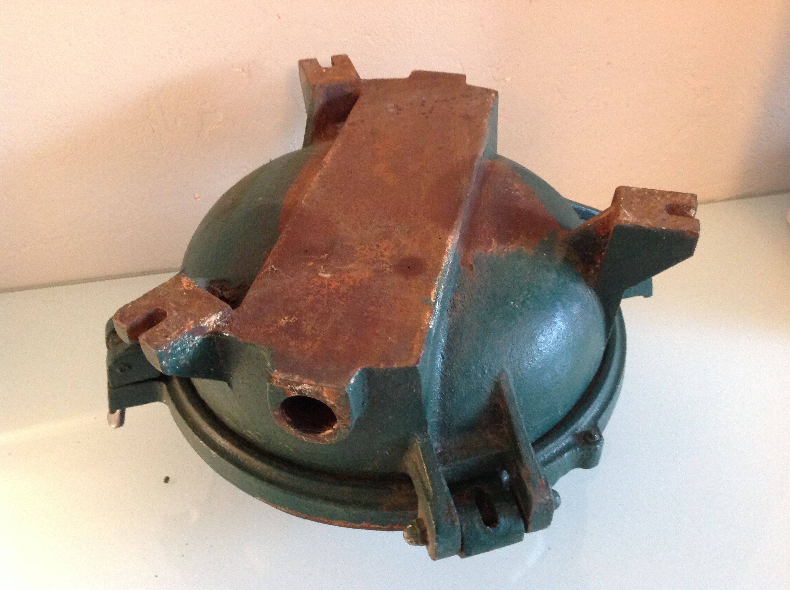 Ceiling lamp porthole cast iron industrial style / vintage 50s-60s
