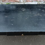 Black lacquered pine desk table