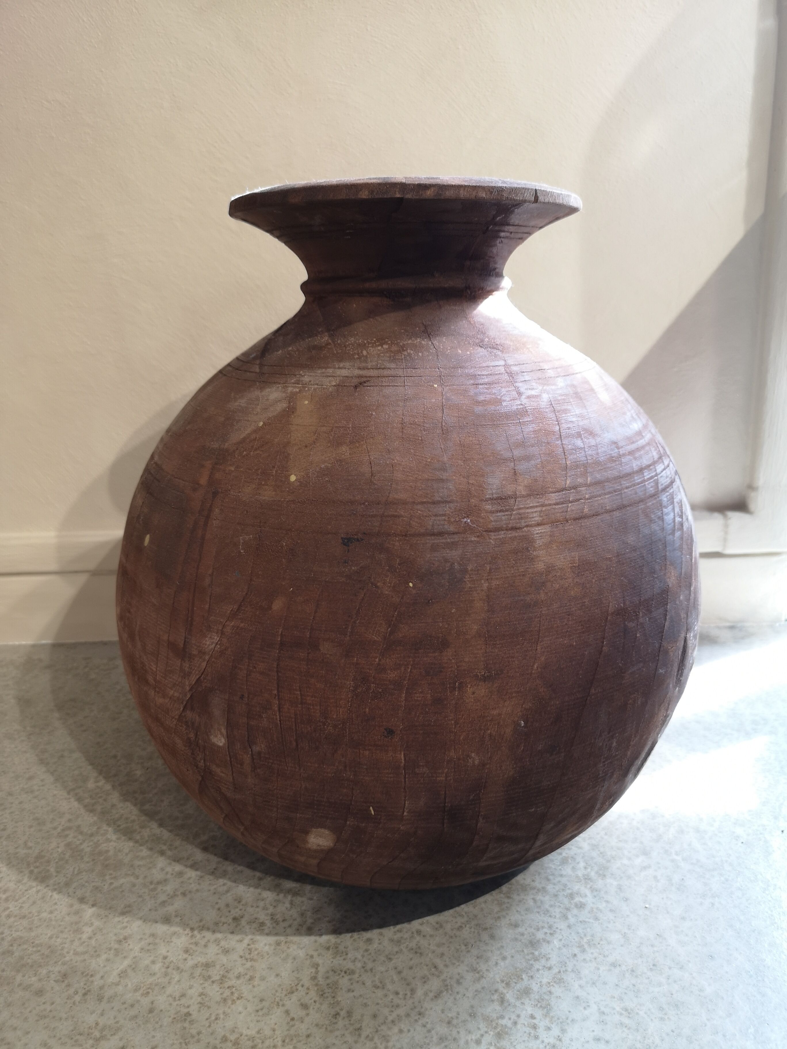 Old wooden pot